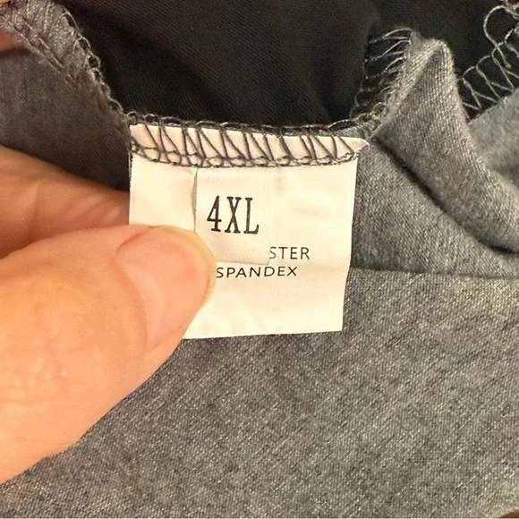 Women’s Plus Size 4XL Gray Black Colorblock Pocket Tee | Casual Everyday Top - Picture 5 of 8